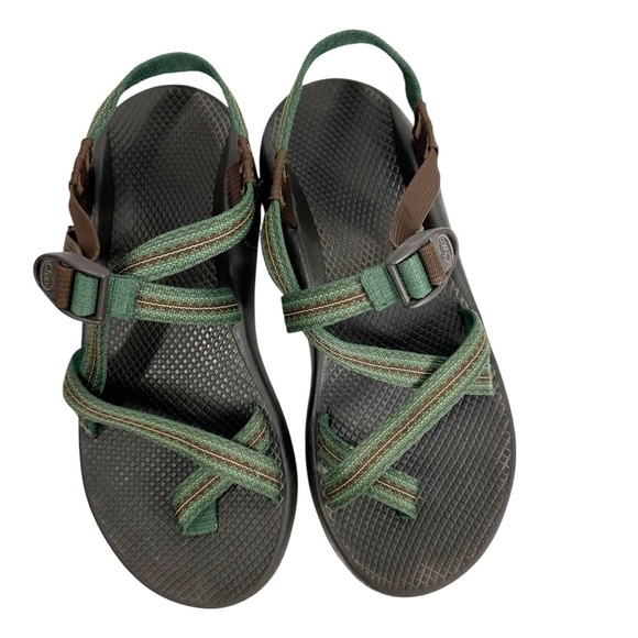 CHACO'S Men's Z Size 11 Green & Brown Strap Hiking Outdoors Waterproof Sandal - Picture 2 of 8